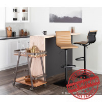 Lumisource BS-MASTER BKCAM Masters Contemporary Barstool in Black Metal and Camel Faux Leather